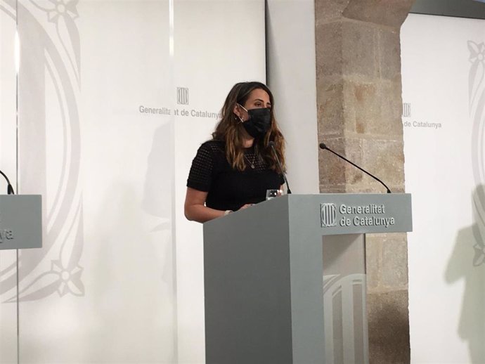 La portavoz del Govern, Patrícia Plaja, en la rueda de prensa posterior al Consell Executiu