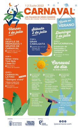 Programa del Carnaval de Las Palmas de Gran Canaria para el primer fin de semana de julio