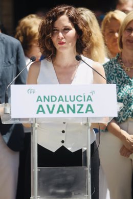 Ayuso en un acto en Jerez.