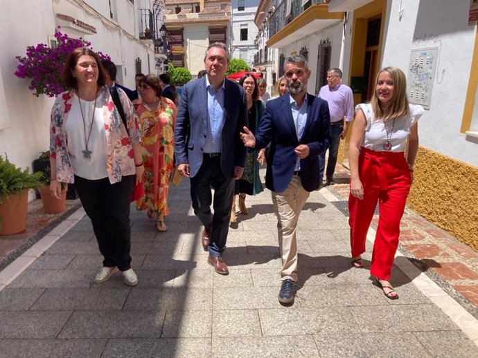 El candidato a la presidencia de la Junta y secretario general del PSOE-A, Juan Espadas, en Marbella