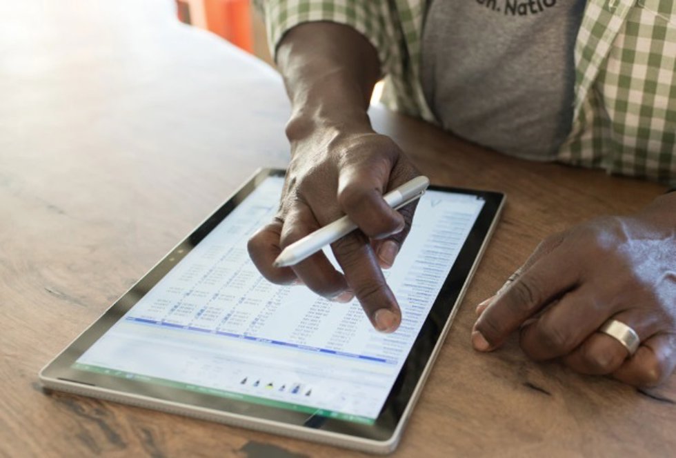 Excel en una tableta