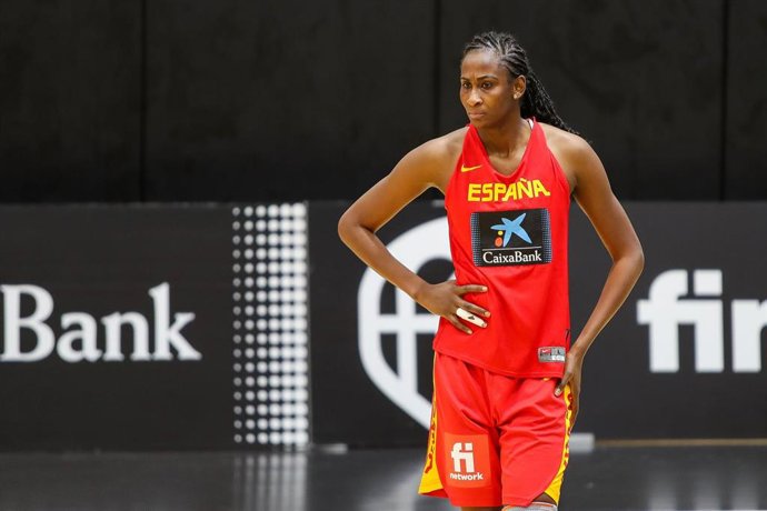 Archivo - Astou Ndour, jugadora de la selección española de baloncesto durante el preparatorio para los Juegos Olímpicos de Tokyo 2020