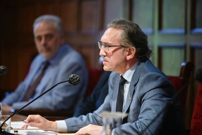 El conseller de Economía y Hacienda de la Generalitat, Jaume Giró, en la UB