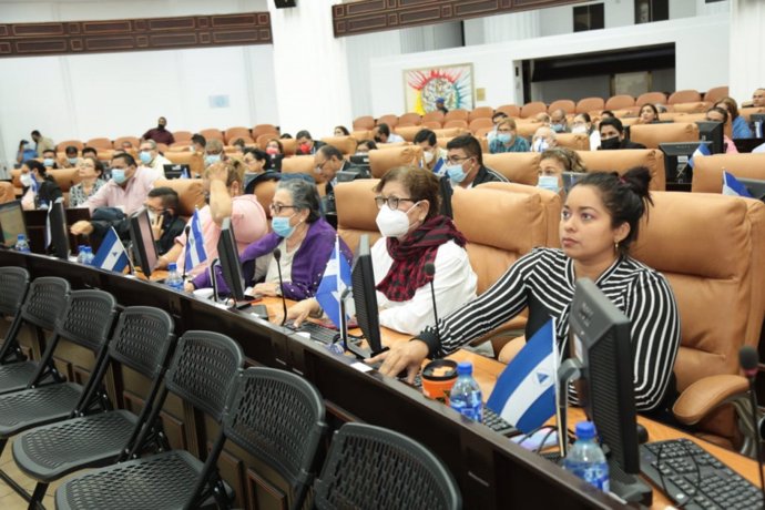 Archivo - Diputados durante una votación en la Asamblea Nacional de Nicaragua