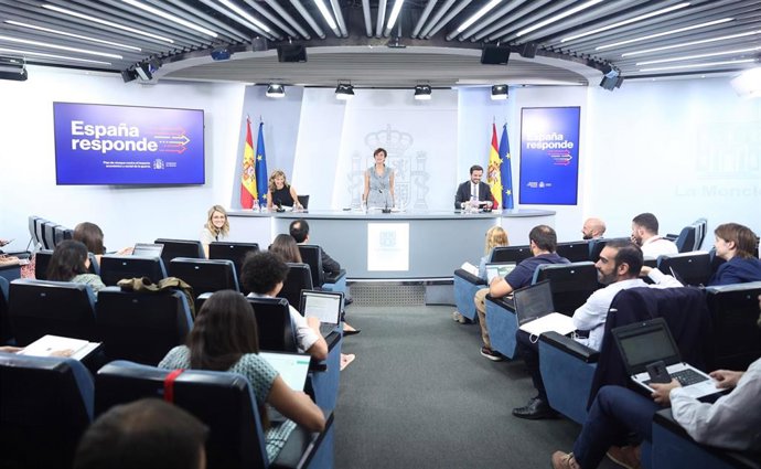 comparecencia tras el Consejo de Ministros celebrado en Moncloa, a 31 de mayo de 2022, en Madrid (España). 