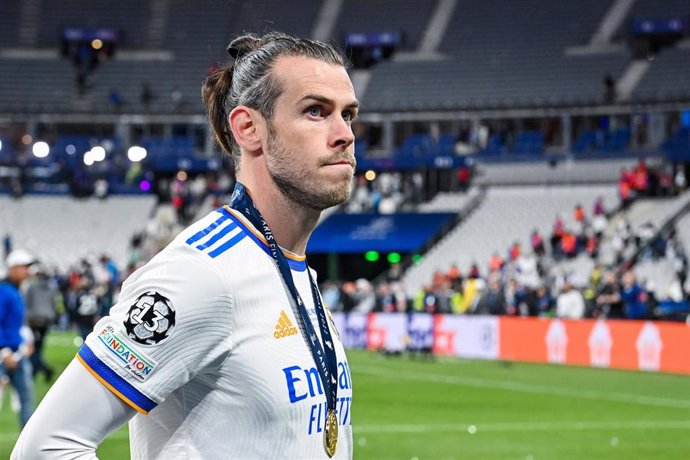El jugador del Real Madrid Gareth Bale, después de ganar la Liga de Campeones 2021-2022.