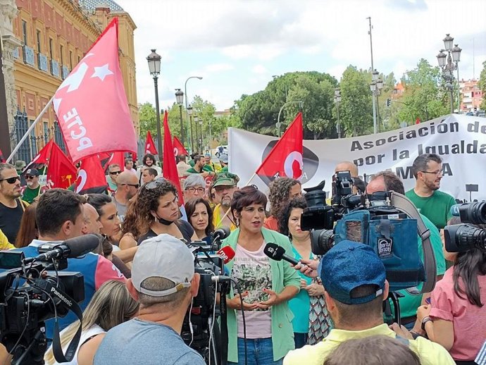 Teresa Rodríguez, este miércoles en Sevilla