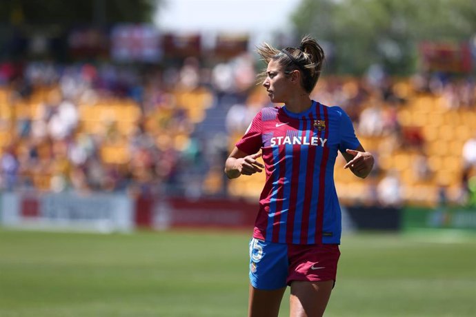 Leila Ouahabi of FC Barcelona looks on during the Final of the spanish women cup, Copa de la Reina, football match played between FC Barcelona and Sporting Club de Huelva on May 29, 2022, in Alcorcon, Madrid Spain.