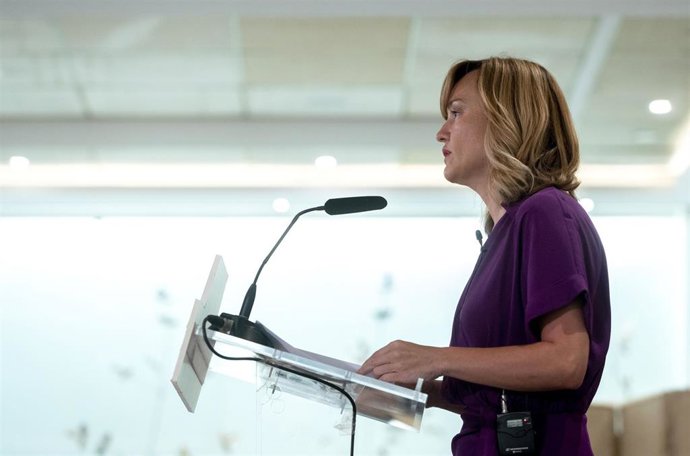 La ministra de Educación y Formación Profesional, Pilar Alegría, en un desayuno informativo