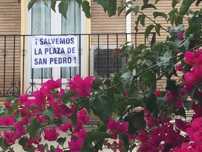 Cartel ubicado en una vivienda de San Pedro.