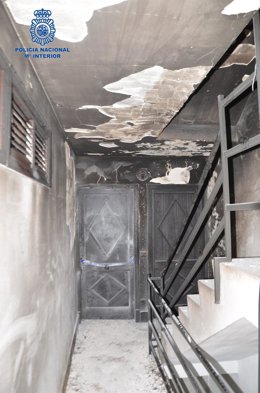 El domicilio afectado tras el incendio.