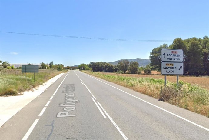 Carretera CV-81 a su paso por Banyeres de Mariola (Alicante)