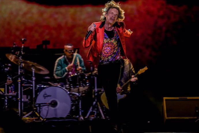 El vocalista y cofundador del grupo The Rolling Stones, Mick Jagger, en un concierto en el Wanda Metropolitano, a 1 de junio de 2022, en Madrid (España). Con esta nueva gira bajo el título 'SIXTY', el grupo quiere conmemorar su 60 aniversario en los esc