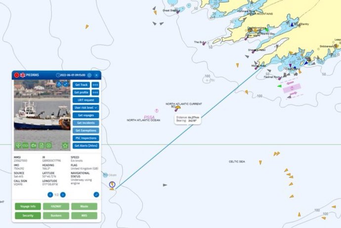 Barco 'Piedras' naufragado en Gran Sol