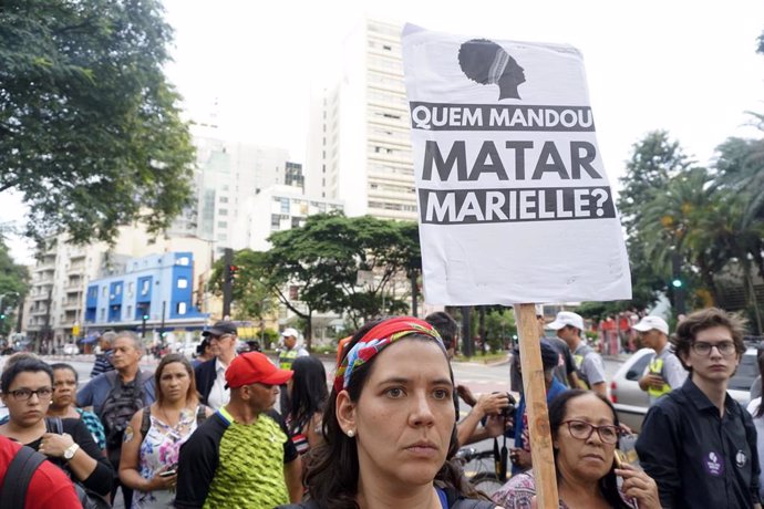 Concentración en Sao Paulo por el asesinato de la activista y concejal Marielle Franco.