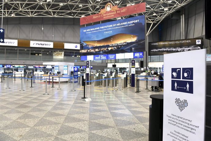 Archivo - Aeropuerto de la capital de Finlandia, Helsinki, durante la pandemia de coronavirus