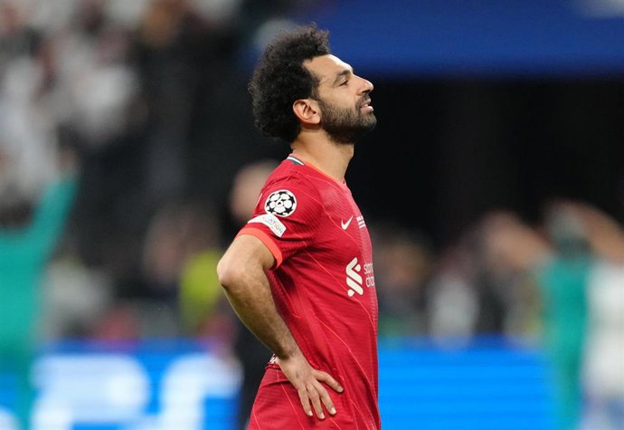 Mohamed Salah en la final de la Champions frente al Real Madrid