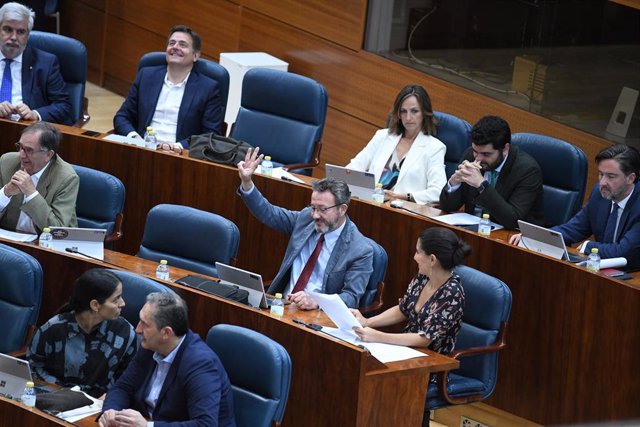 El diputado de Vox, Íñigo Henríquez de Luna Losada, vota abstención en la Asamblea de Madrid