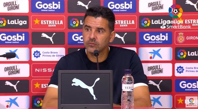 Míchel, entrenador del Girona, en rueda de prensa