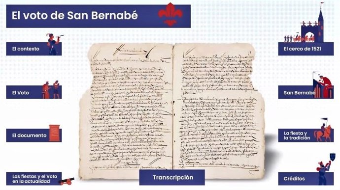 El Ayuntamiento de Logroño crea un interactivo de carácter divulgativo sobre el Voto de San Bernabé, del que se conmemora su V Centenario