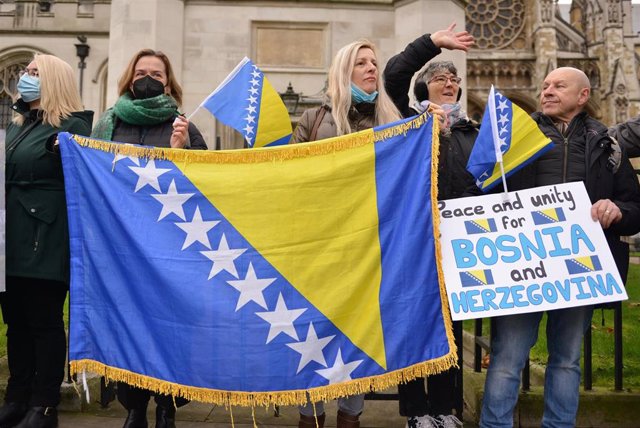 Una manifestación a favor de Bosnia y Herzegovina