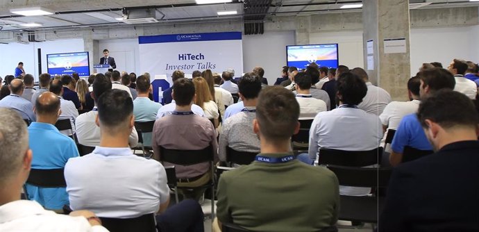 César Nicolás, director del Instituto Tecnológico de Murcia de la UCAM, durante su intervención en la Jornada 'HiTech Investor Talks'