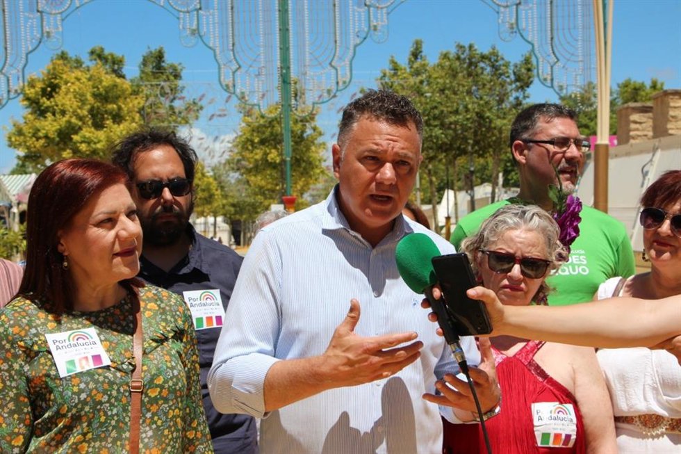 El candidato por Cádiz de la coalición progresista Por Andalucía, conformada por Podemos, IU, Más País, Equo e Iniciativa del Pueblo Andaluz, Juan Antonio Delgado.