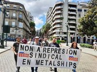 Decenas de trabajadores de Metalships se manifiestan en Vigo ante la "represión sindical" de la empresa