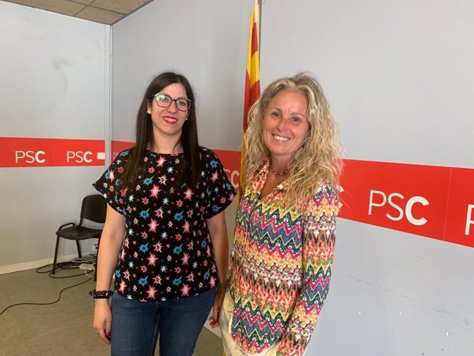 La senadora del PSC por Lleida, Lorena González, y la diputada del PSC en el Congreso por Lleida, Montse Mínguez.