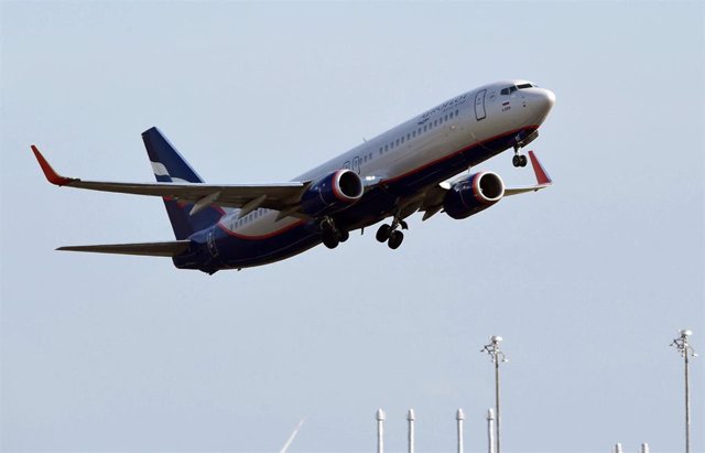 Archivo - Un avión de la aerolínea rusa Aeroflot.