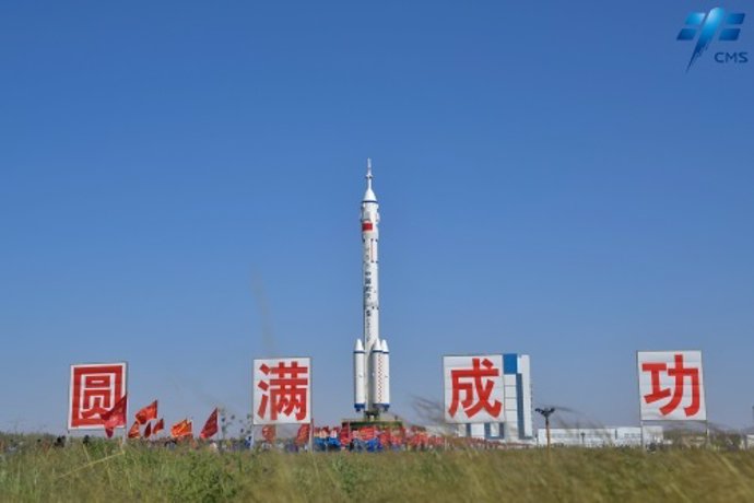 El Shenzhou 13 listo para despegar.