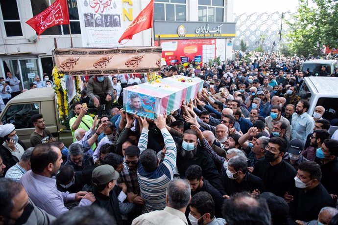 Funeral de un militar iraní asesinado en Teherán