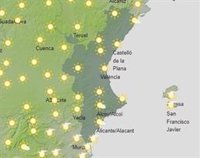 Cielos despejados y temperaturas máximas en ascenso, con hasta 35º en el sur de Alicante, este domingo en la Comunitat