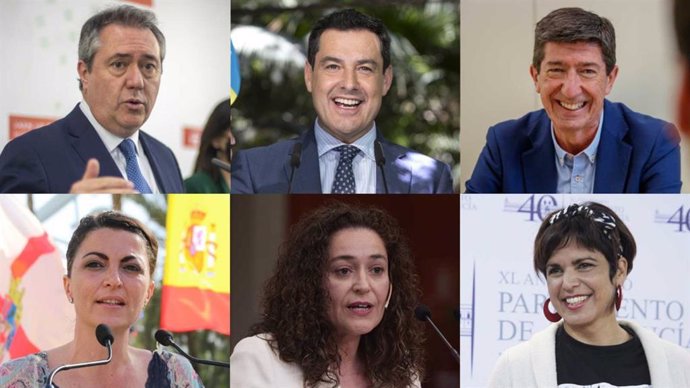 Los seis candidatos a la Presidencia de la Junta de Andalucía que intervendrán en el debate de RTVE
