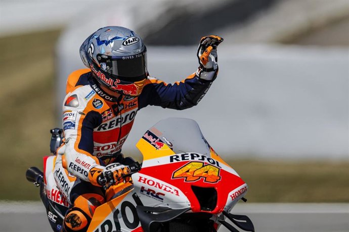 El piloto de MotoGP Pol Espargaró (Repsol Honda) en los entrenamientos libres del GP Catalunya 2022, en el Circuit de Barcelona-Catalunya