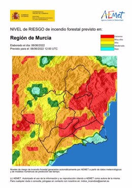 Mapa de riesgos de incendios forestales