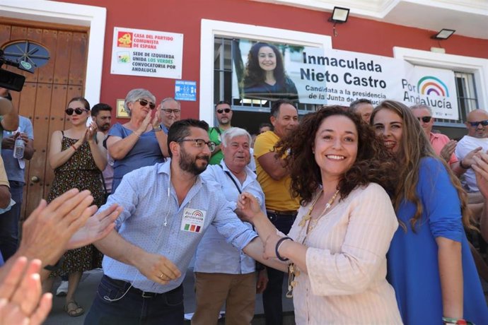 La candidata de Por Andalucia a la Presidencia de la Junta, Inma Nieto, durante un acto de campaña.