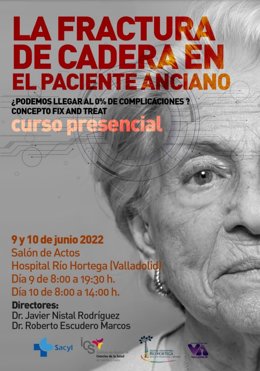 Imagen del folleto descriptivo del curso de fractura de cadera en el paciente anciano.