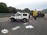 Un hombre de 68 años, herido en un accidente de tráfico en la A-8 a la altura de Llanes