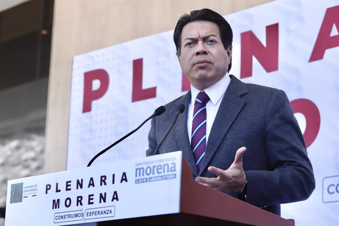 Archivo - El recién elegido líder nacional del partido Morena de México, Mario Delgado