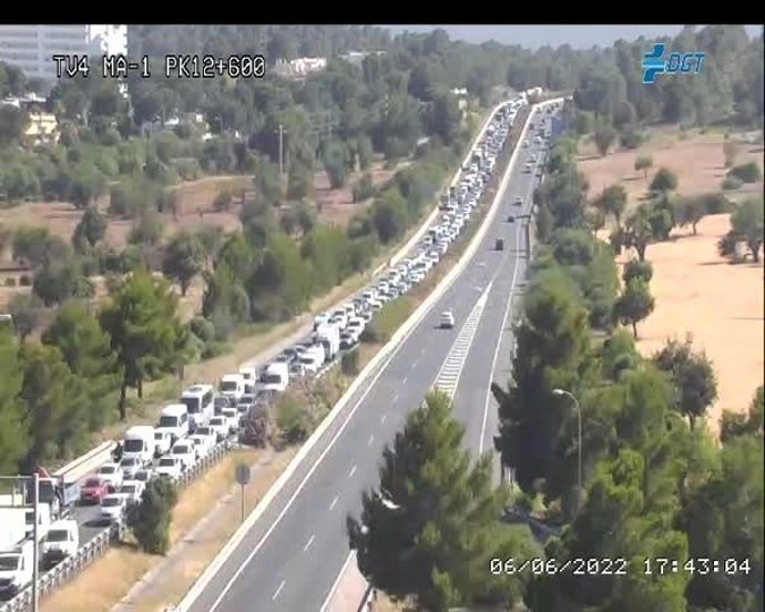 Congestión en la autopista de Andratx.