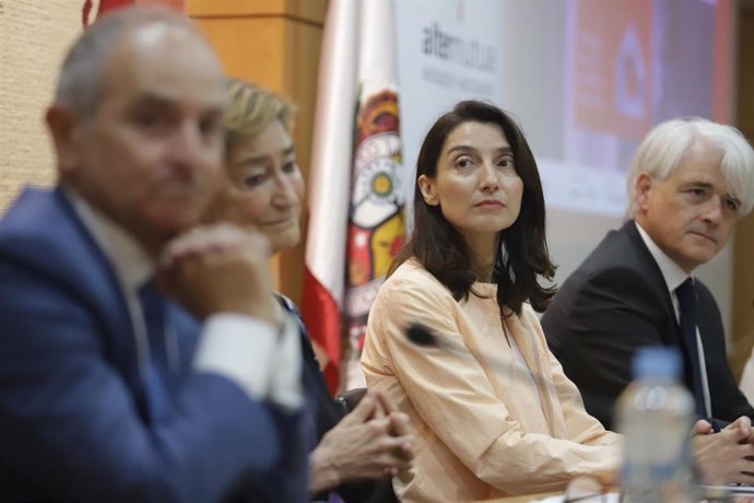 La ministra de Justicia, Pilar Llop, en la inauguración de el Congreso Nacional sobre la Ocupación Ilegal de Inmuebles a 19 de mayo del 2022 en Málaga (Andalucía, España).