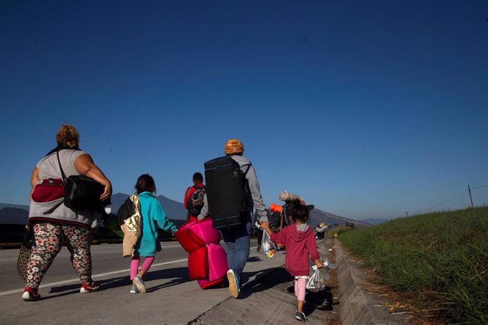 Archivo - Caravana de migrantes en México