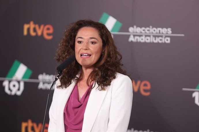 La candidata de Por Andalucía, Inmaculada Nieto, valora el debate a seis de RTVE.