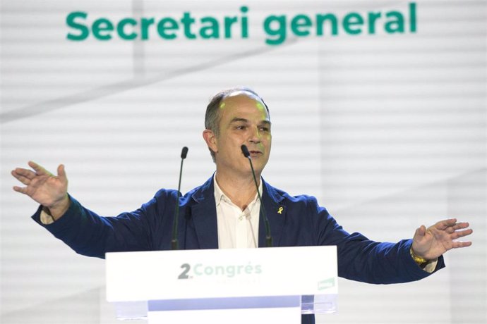 El nuevo secretario general de Junts, Jordi Turull, en el congreso que el partido celebra en Argels-sur-Mer (Francia)