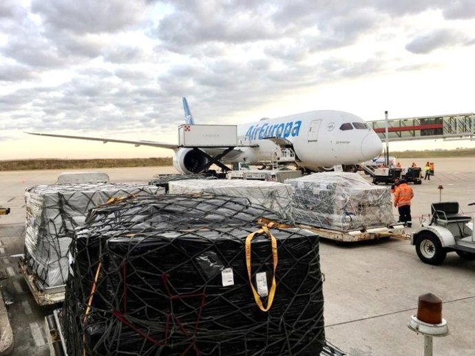 Air Europa participa en un envío de carga aérea a Latinoamérica gestionado de forma totalmente digital.