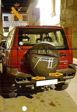 Todoterreno al que le habían robado los pilotos traseros