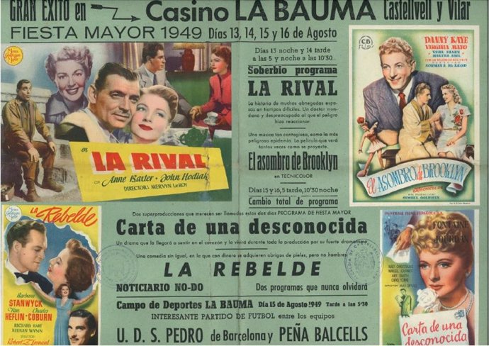 Programa del cinema Casino la Bauma, 1949, Castellbell i el Vilar (Barcelona)