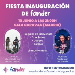 Cartel evento inauguración Fander.