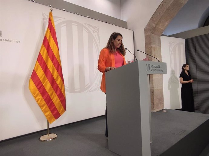 La portavoz del Govern, Patrícia Plaja, en rueda de prensa posterior al Consell Executiu.